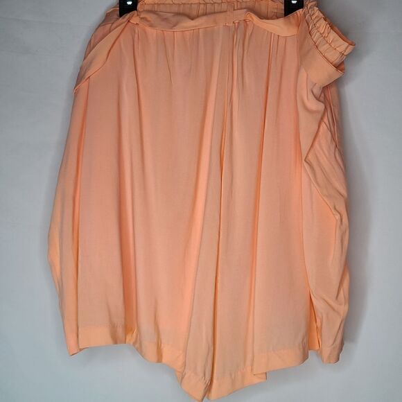 4X 26W Peach Paperbag Waist Mid Shorts Lined Light - Picture 10 of 11